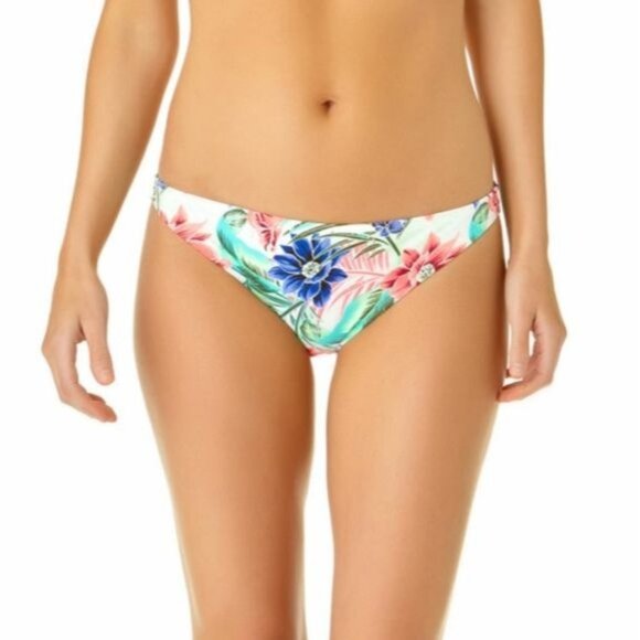 CALIFORNIA SUNSHINE Womens Bikini Bottom Large Tropical Floral Swim Cheeky - Picture 1 of 6